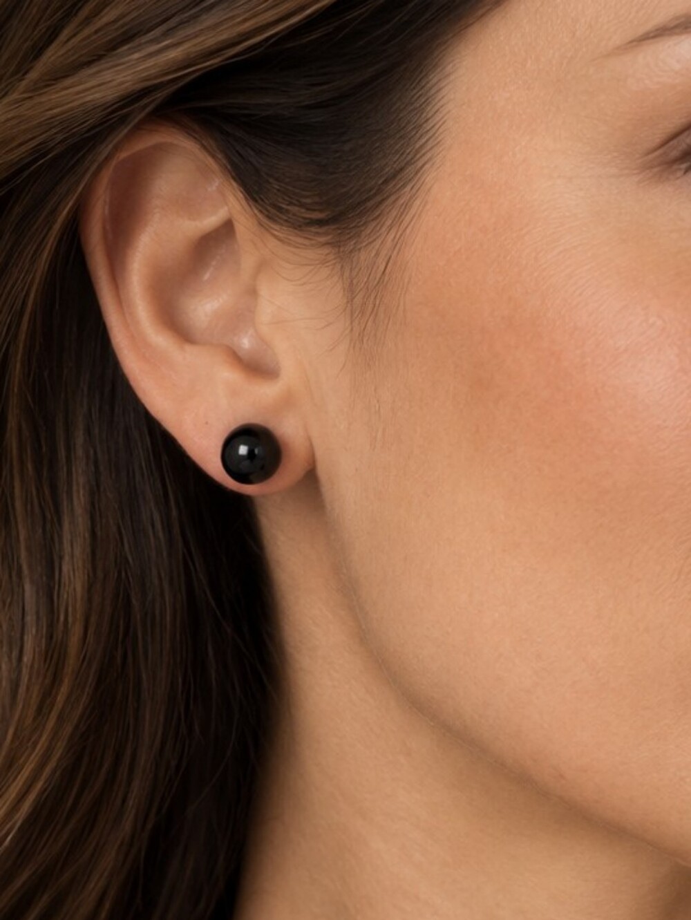 💎 Black Round Ball Stud Earrings Minimalist Classic Everyday Jewelry